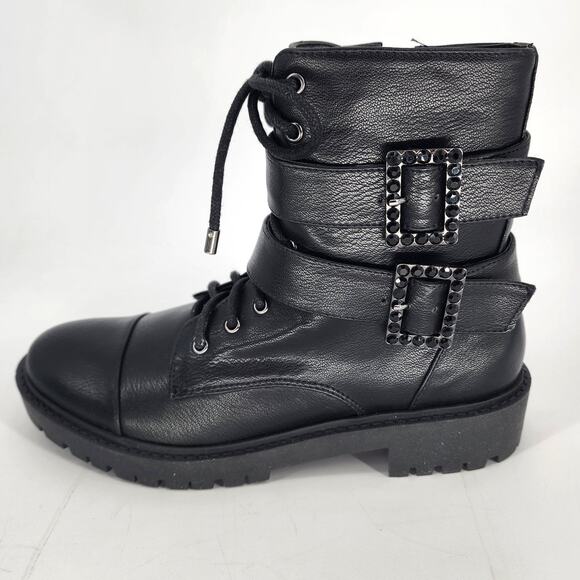 Jessica Simpson Kerina Black Fashion Combat Boots Size 7M - Picture 1 of 14
